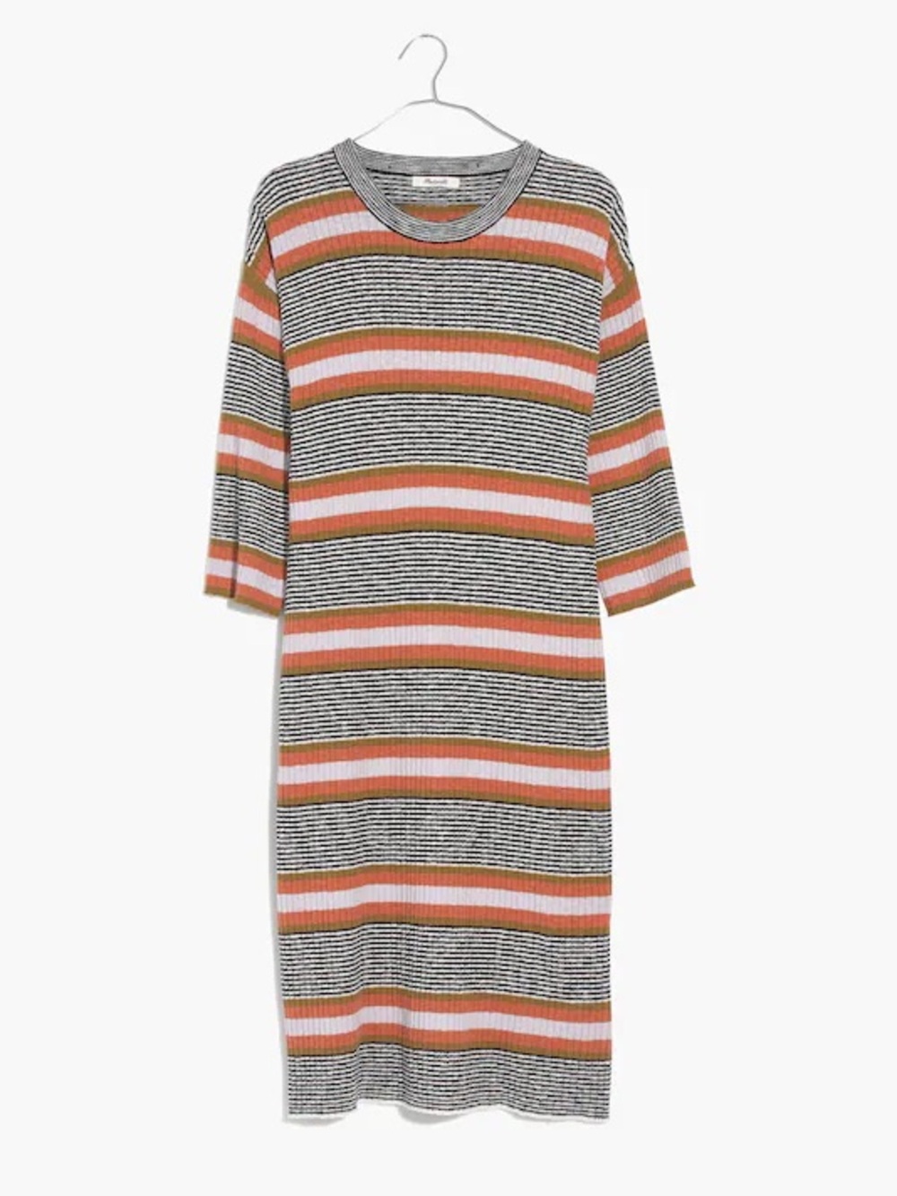 Madewell Striped Three-Quarter-Sleeve Sweater MIDI Dress Women’s XS - Picture 3 of 11